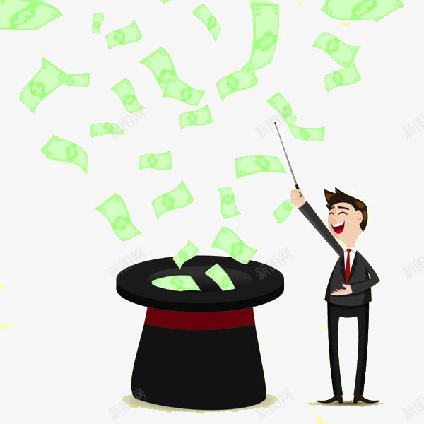 漫天钞票掉到帽子里面png免抠素材_新图网 https://ixintu.com 卡通 发钱 散钱 洒落 漫天纸币 纸币 货币 送钱 送钱啦 金子 金钱 钞票 钱 银子