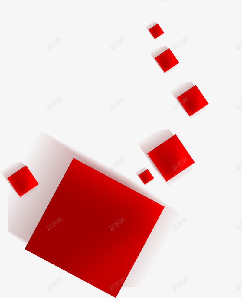 红色卡通立体方形png免抠素材_新图网 https://ixintu.com 卡通 方形 立体 红色 设计