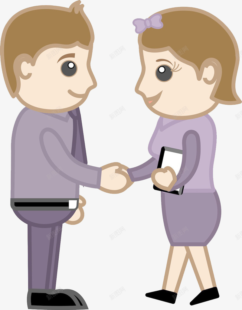 商业性质卡通人物的握手png免抠素材_新图网 https://ixintu.com 卡通 卡通人物 商业 握手