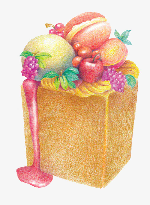 蛋糕png免抠素材_新图网 https://ixintu.com 手绘美食 水果 甜点 马卡龙