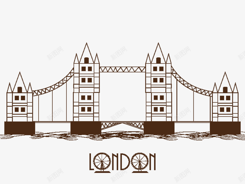 手绘国外旅游景区建筑psd免抠素材_新图网 https://ixintu.com 椋庤溅閾 濉 璺
