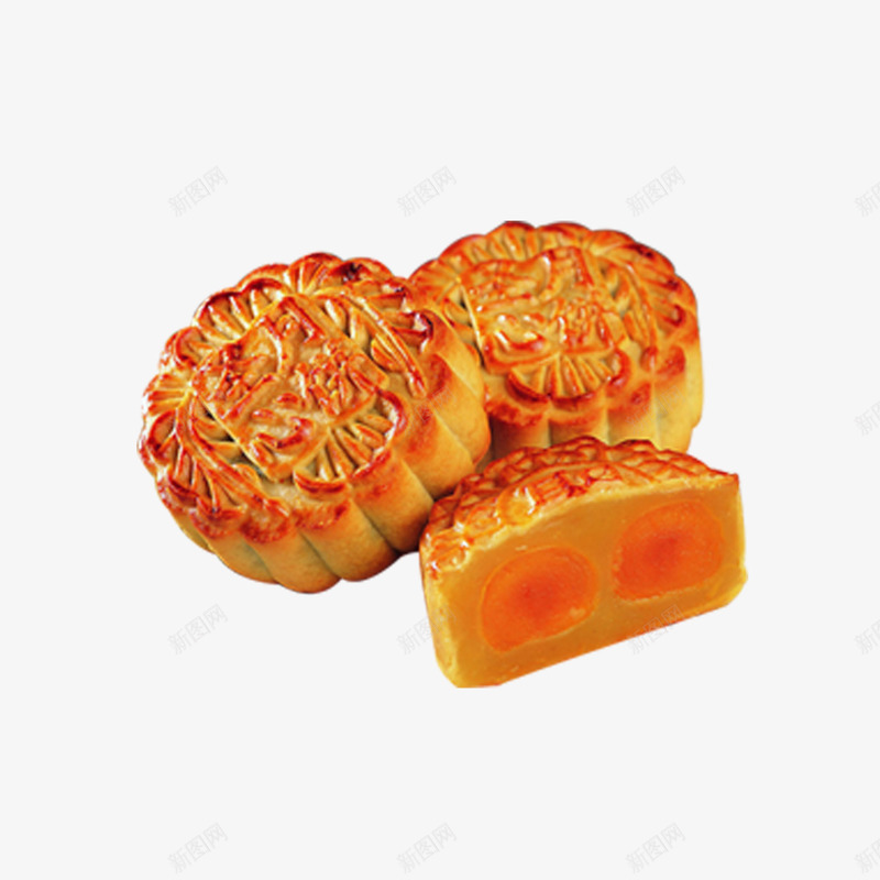 月饼png免抠素材_新图网 https://ixintu.com 中秋 团圆 月饼 甜点 蛋黄 食物