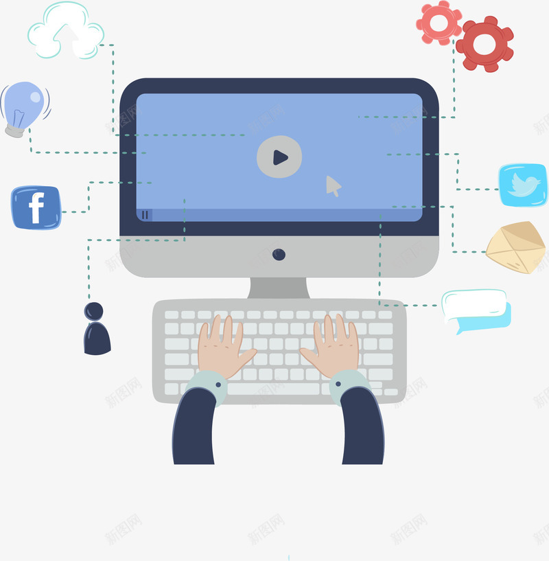 互联网工作者矢量图图标eps_新图网 https://ixintu.com ppt图标 互联网 分类 台式机 矢量素材 矢量图
