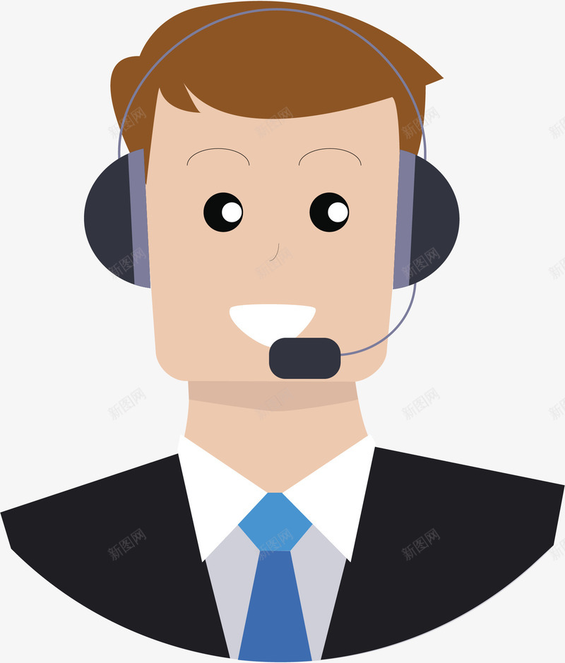 卡通版的客服人员png免抠素材_新图网 https://ixintu.com 动漫动画 卡通人物 卡通手绘 商务人员 客服 装饰图