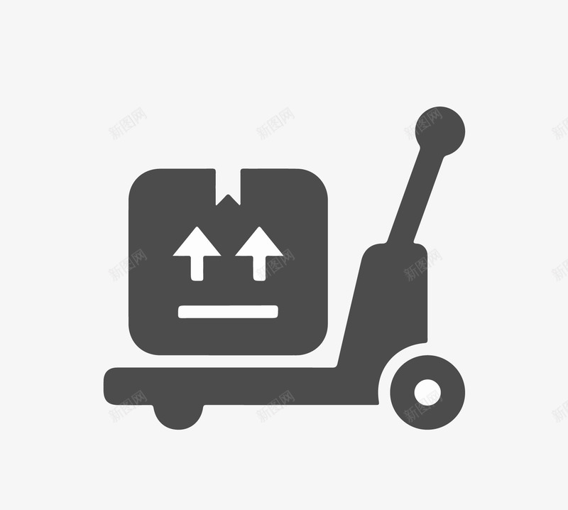黑色手推车矢量图图标ai_新图网 https://ixintu.com 手推车 推车 正方形 矢量图免费下载 箱子 箱货 车子 矢量图