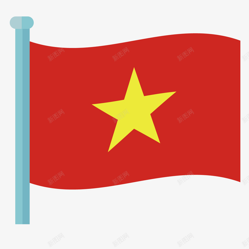红色创意越南国旗元素矢量图ai免抠素材_新图网 https://ixintu.com 五角星 创意 卡通插画 国外 国旗 红色 越南 矢量图