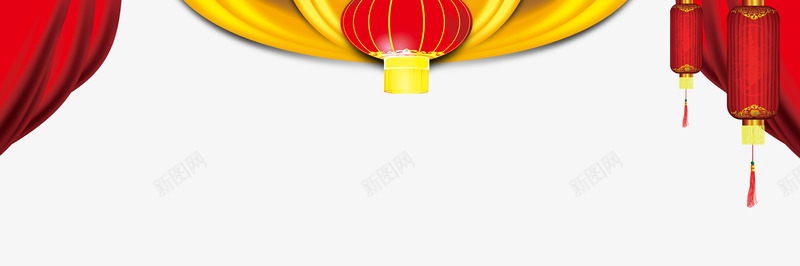 张灯结彩png免抠素材_新图网 https://ixintu.com 喜庆 帘布 灯笼 红色 边框