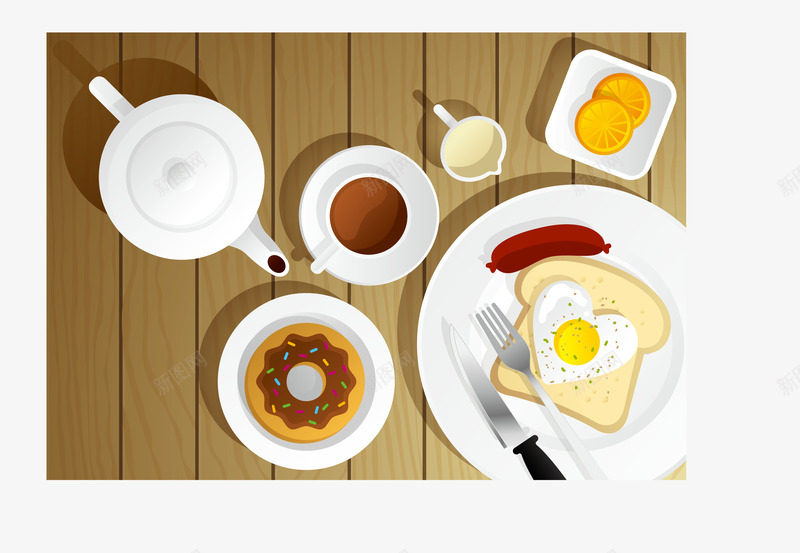 桌子食物矢量图ai免抠素材_新图网 https://ixintu.com 桌子 桌子矢量 矢量食物 食物 矢量图