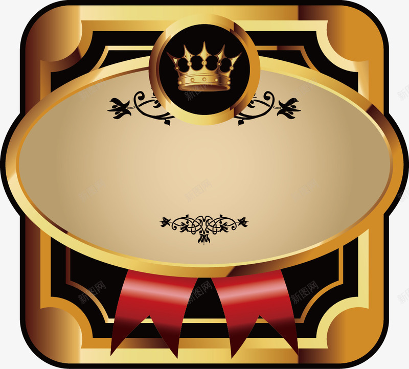 金色经典花边矢量图ai免抠素材_新图网 https://ixintu.com 古典纹样 徽章 欧式标贴图片素材 矢量古典金色花纹样式 豪华 金色花纹经典花边 矢量图