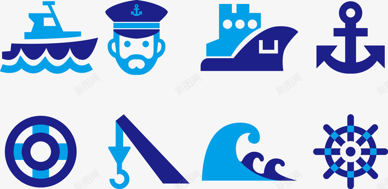 航海图标png_新图网 https://ixintu.com 图标 抛锚 海上作业 航海