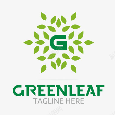 绿色叶子简约logo矢量图图标图标