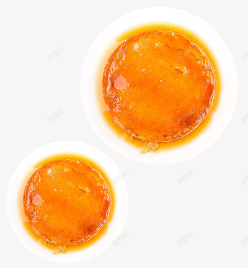嫩嫩布丁png免抠素材_新图网 https://ixintu.com 两份 小吃 布丁 滑嫩 焦糖布丁 甜点 美食