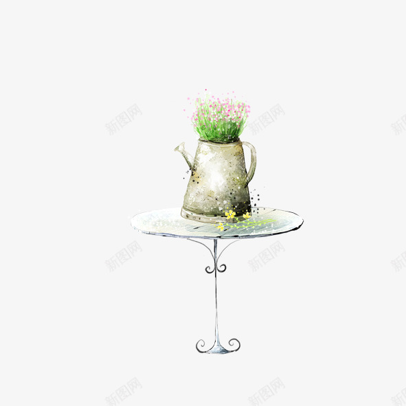 花壶png免抠素材_新图网 https://ixintu.com 桌子 花壶