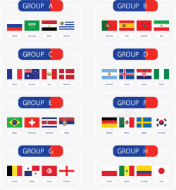 矩形边框世界杯分组矢量图素材