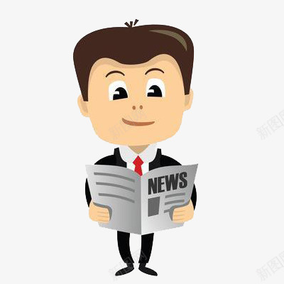 商业性质卡通人物的看报png免抠素材_新图网 https://ixintu.com 卡通 卡通人物 商业 看报