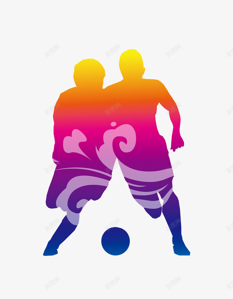人物踢足球剪影png免抠素材_新图网 https://ixintu.com 人物 剪影 踢足球 运动