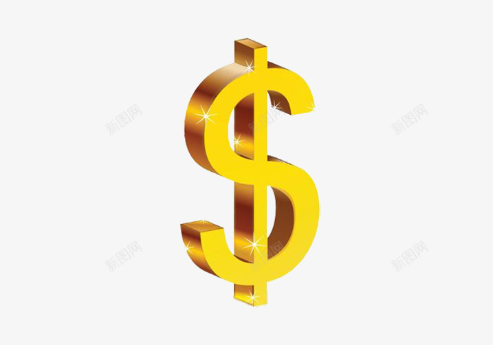 美元金色金子黄色psd免抠素材_新图网 https://ixintu.com 反光 质感 金属 高光