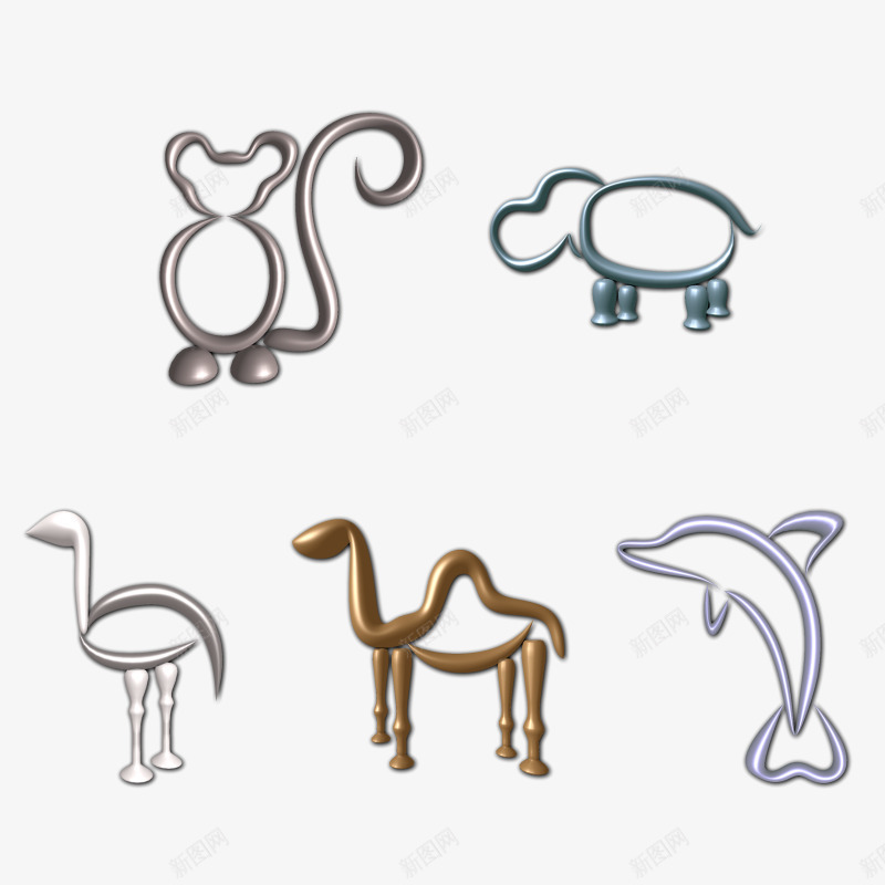 猴子动物图标psd_新图网 https://ixintu.com 动物图标 海豚 猴子