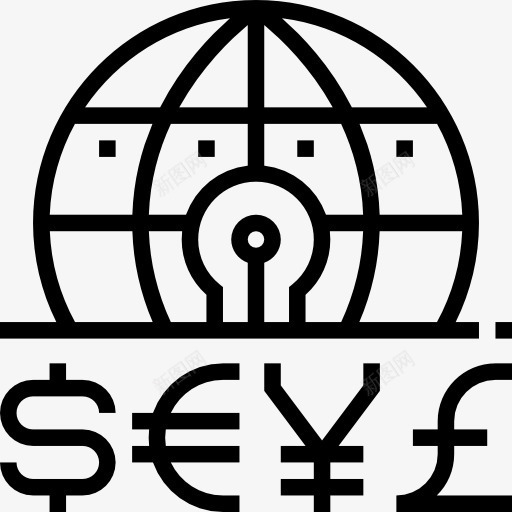 市场图标png_新图网 https://ixintu.com 全球商业和金融 市场 日元 欧元 美元 英镑
