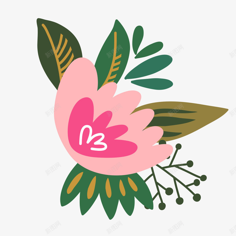 手绘粉色小花矢量图ai免抠素材_新图网 https://ixintu.com 婚礼 水彩植物 水彩玫瑰 浪漫鲜花 粉色小花 粉色玫瑰 花卉 花纹 花草 装饰画 请柬 邀请卡 矢量图