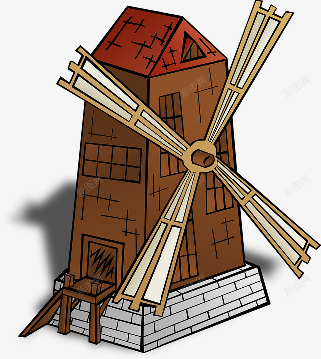 木头材质风车建筑png免抠素材_新图网 https://ixintu.com 建筑 木头 材质 风车