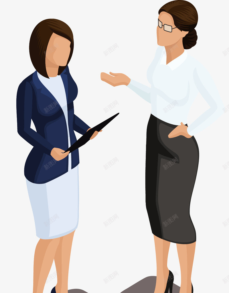 讨论问题的商务人士矢量图ai免抠素材_新图网 https://ixintu.com 商务 商务人士 白色寸衫 眼镜 笔记本 西装 矢量图
