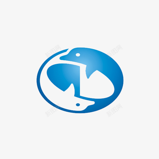 椭圆海豚图标png_新图网 https://ixintu.com 图标素材 白色 蓝色