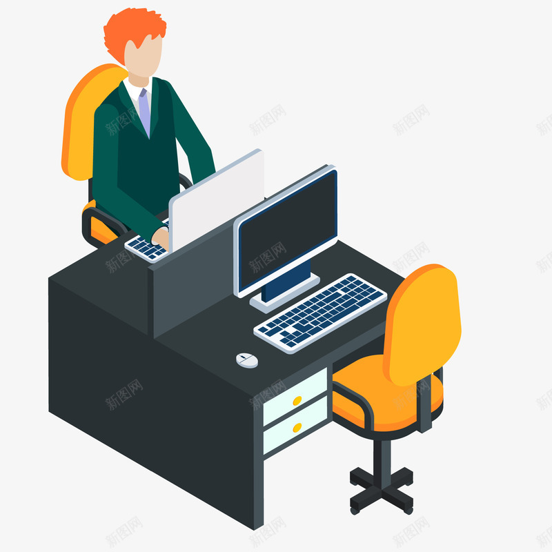 商务办公的人物png免抠素材_新图网 https://ixintu.com 上班 人物设计 办公 办公室 商业 商务