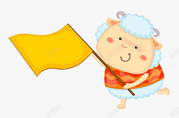 卡通小绵羊png免抠素材_新图网 https://ixintu.com png图形 png装饰 动物 卡通 小绵羊 旗帜 装饰