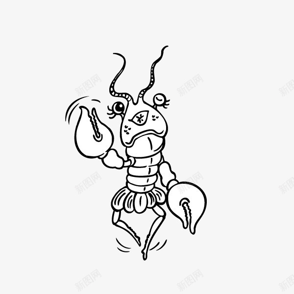 手绘龙虾卡通矢量图ai免抠素材_新图网 https://ixintu.com 卡通 手绘 龙虾 矢量图