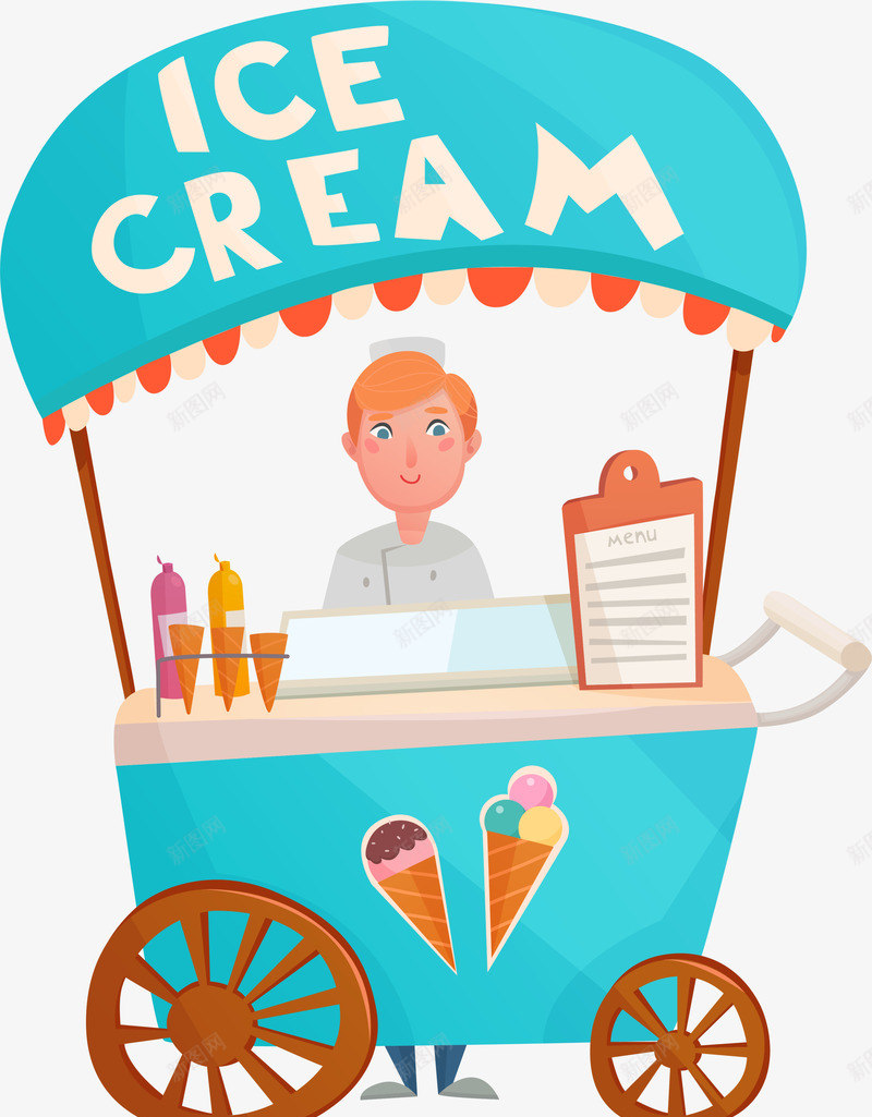 卡通冰淇淋小摊png免抠素材_新图网 https://ixintu.com cream ice 促进消费 冰淇淋 冰淇淋小摊 卖东西 卡通小摊 地摊经济 小摊贩 摆地摊 摆摊 摊位 甜品 甜食 经济 装饰图案 路边摊 集市