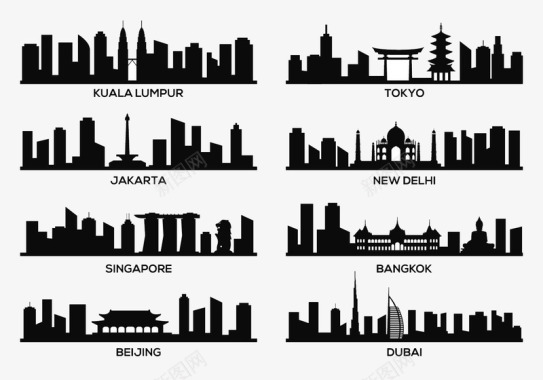 小清新城市图标图标