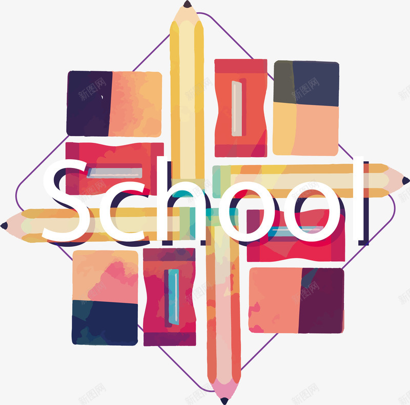 手绘学校涂鸦字母海报矢量图ai免抠素材_新图网 https://ixintu.com 创意 卡通 学校 彩色的 手绘的 涂鸦 简单 英文 矢量图