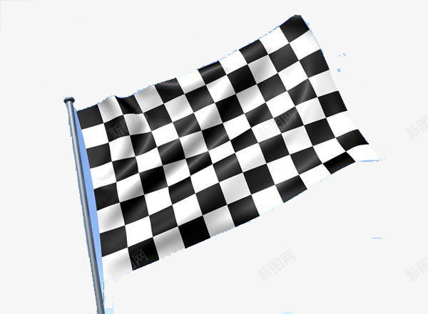 黑白格旗帜png免抠素材_新图网 https://ixintu.com 旗帜 格子 白 黑