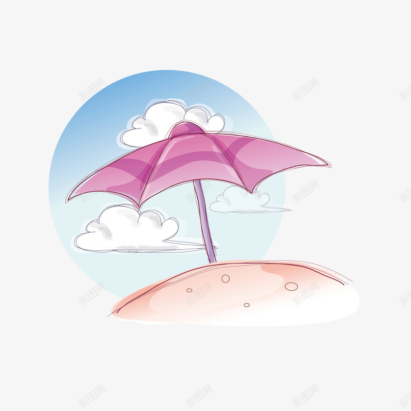 雨伞和白云png免抠素材_新图网 https://ixintu.com 云 伞 晴天
