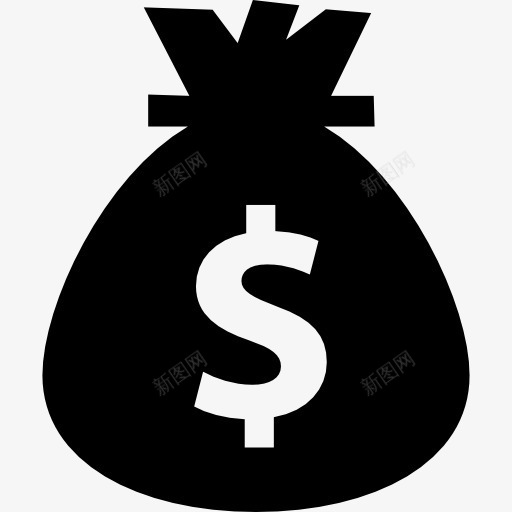 钱袋子美元图标png_新图网 https://ixintu.com 商业 商务 美元 袋 袋钱 购物袋 金钱 钱袋