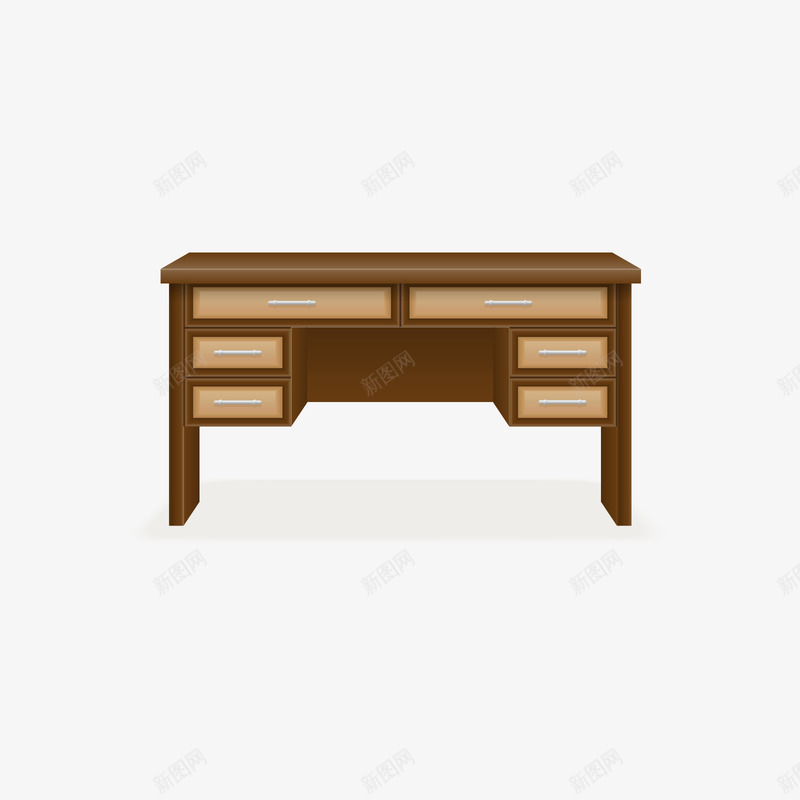 咖啡色抽屉桌子png免抠素材_新图网 https://ixintu.com 咖啡色 咖啡色桌子 家具 抽屉 日用家具 桌子