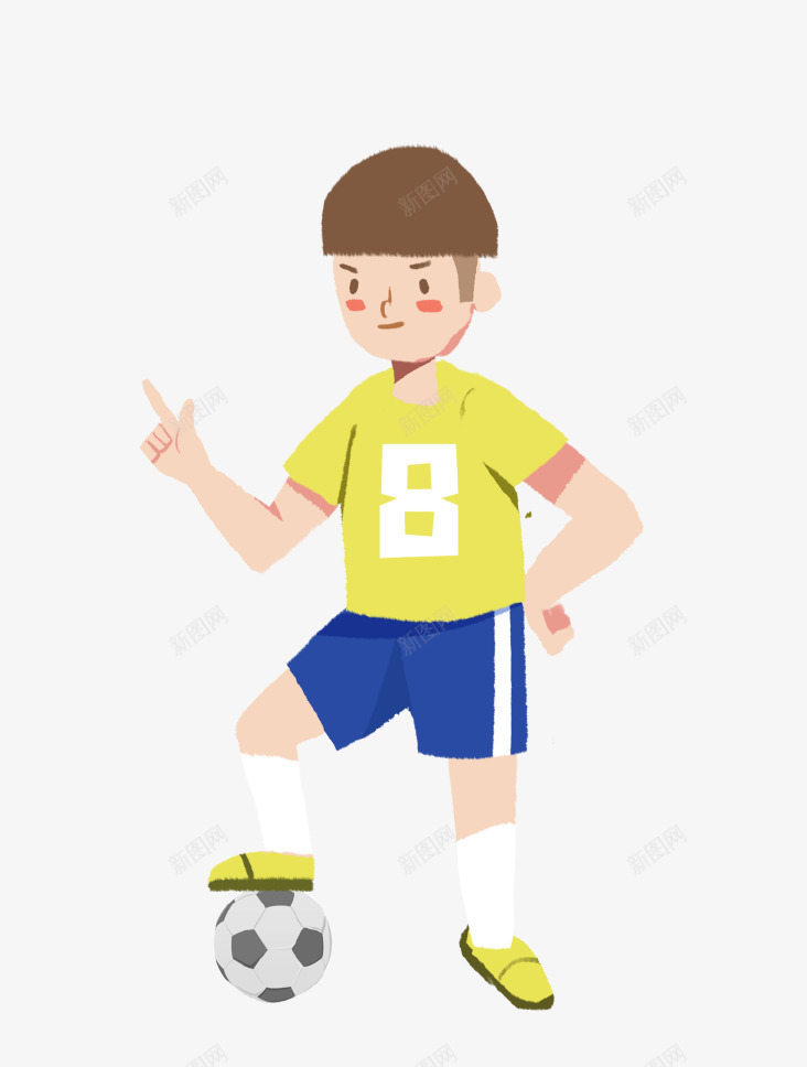 卡通风格足球小将足球运动插画psd免抠素材_新图网 https://ixintu.com 2018世界杯 俄罗斯世界杯 欧冠 球迷 足球 踢球 运动员