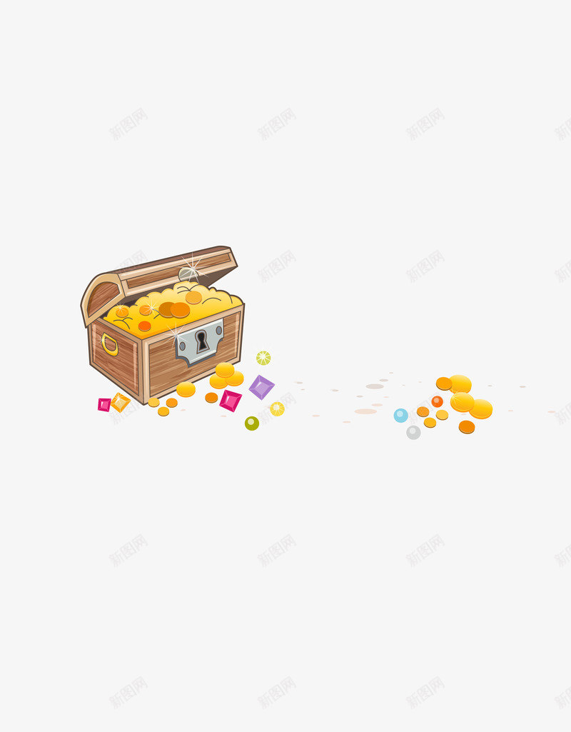 装金银财宝的箱子png免抠素材_新图网 https://ixintu.com 理财 箱子 财宝 金子