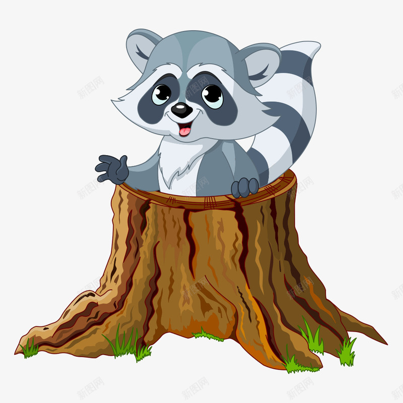 树桩上的动物png免抠素材_新图网 https://ixintu.com 动物 卡通动物 卡通木桩 卡通树桩 木 木头 木桩 树桩 矢量动物