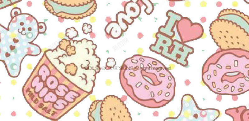 美味甜品背景矢量图eps免抠素材_新图网 https://ixintu.com 卡通 好吃 甜品 背景 矢量图