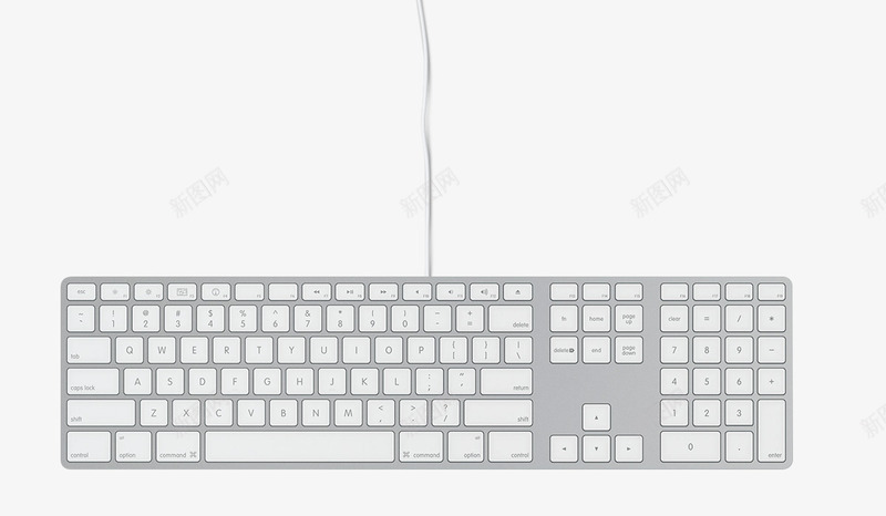 白色键盘png免抠素材_新图网 https://ixintu.com 数码产品 电脑 白色 键盘