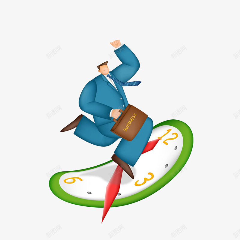 快跑的上班族png免抠素材_新图网 https://ixintu.com 变形的大时钟 快跑的上班族 西装男士 跑着的人