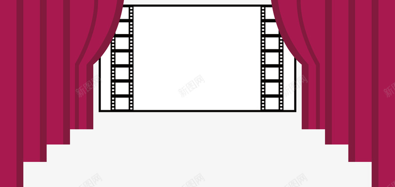 电影院幕布png免抠素材_新图网 https://ixintu.com 幕布 投影仪 放映厅 电影放映 矢量png 红色幕布
