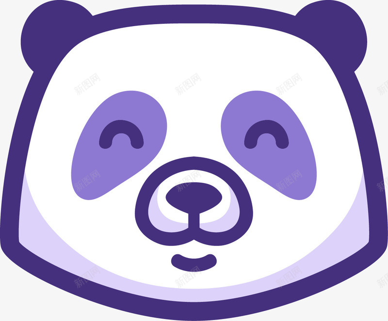 熊猫头像矢量图ai免抠素材_新图网 https://ixintu.com 动物素材 头像 熊猫 矢量素材 矢量图