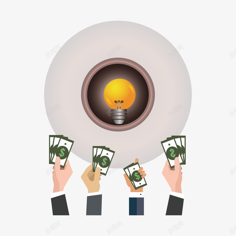 手拿钱png免抠素材_新图网 https://ixintu.com 手 灯泡 钱