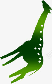 绿色卡通长颈鹿造型png免抠素材_新图网 https://ixintu.com 卡通 绿色 设计 造型 长颈鹿