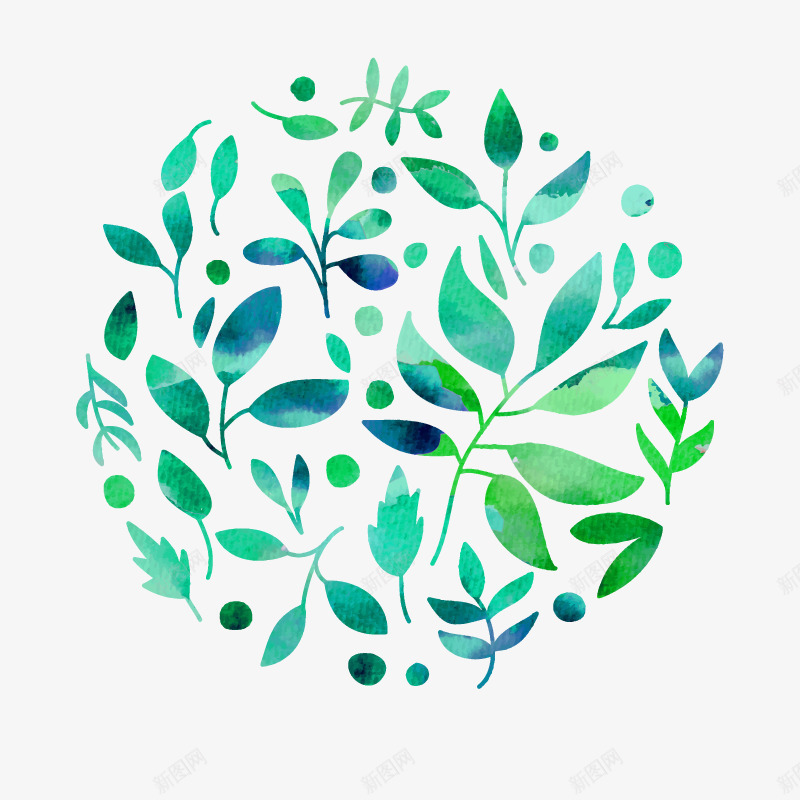 叶子的图案矢量图ai免抠素材_新图网 https://ixintu.com 植物 绿色 高清 矢量图