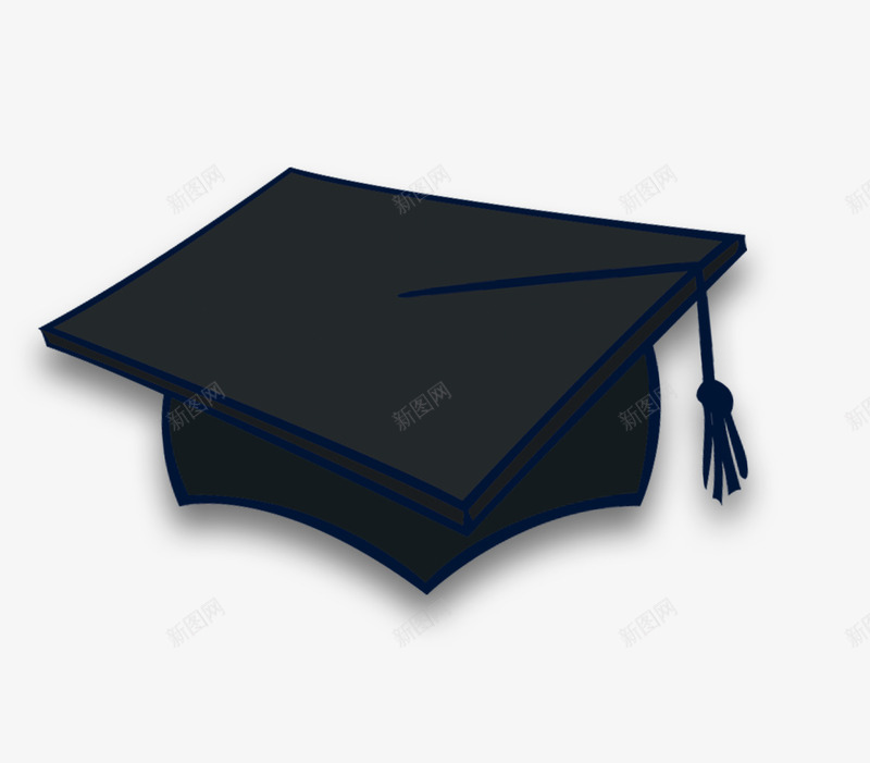 卡通黑色学士帽博士帽装饰图案png免抠素材_新图网 https://ixintu.com 免抠PNG 博士帽 卡通 学士帽 装饰图案 黑色