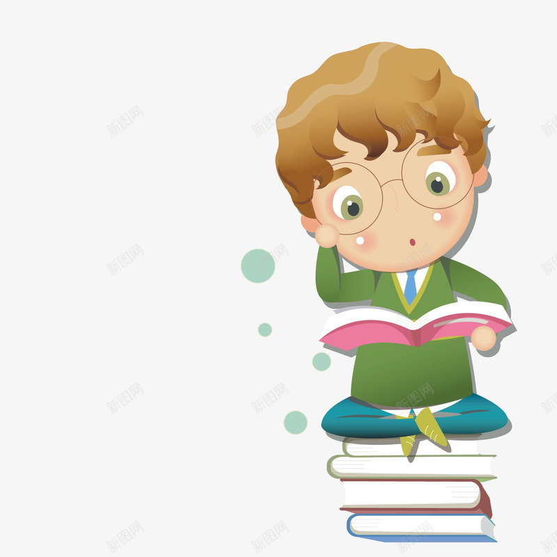坐在书籍上读书的男子矢量图ai免抠素材_新图网 https://ixintu.com 书籍 男子 眼镜 读书 矢量图